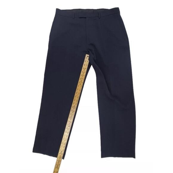 Haggar Essentials Pants Mens 36x30  Classic Fit Navy Blue Invisible Flex Waist - Picture 9 of 9